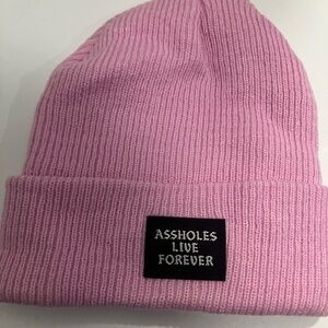 Assholes Live Forever designer graphic hip hop pink cuffed winter beanie hat cap